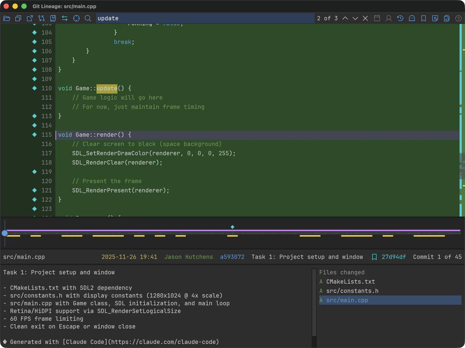 Git Lineage screenshot